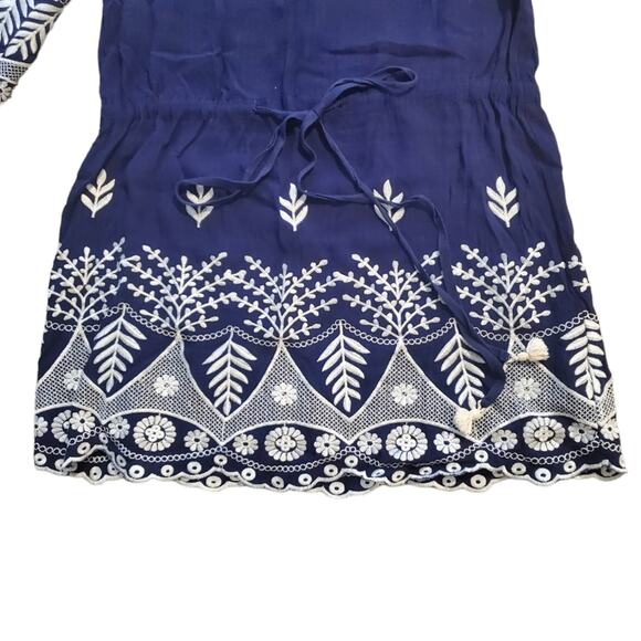 MISA Los Angeles Serene Embroidery Dress in Denim Sz ~S, no size tag FLAW - Picture 4 of 9